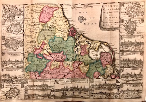 Feuille Daniel, de La (1640-1709) Carte génerale des 17 Provinces des Pais Bas avec leurs Capitales 1707 Amsterdam 